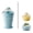 Blue, variant on 2-in-1 Collapsible Silicone Ice Ball Maker Cup, 2-in-1 Foldable Ice Hockey Cup, Leakproof Lid with Straw, Portable for Coffee, Juice, Camping/Hiking