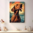 thumbnail image 2 of Redbone Coonhound Canvas Wall Art Framed Great Wave Oil Painting Stretched and Framed Artsy Romantic Wall Paintings Girlfriend gift for Living Room Bedroom Bathroom Office Wall Décor, 2 of 4