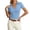 Light Blue, variant on Womens Short Sleeve Business Casual Tops Summer V Neck Polo Work Shirts Fitted Basic Shirt Trendy Tops