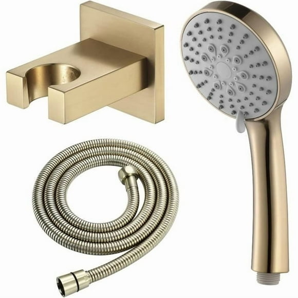 Brushed Gold Shower Head with 3 Spray Settings High Pressure Shower Head, Handheld Shower Head with High