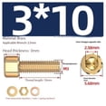 thumbnail image 1 of Paquete de 30 tuercas, pernos y arandelas hexagonales de cobre completo, tamaños M3 y M4, 1 of 2