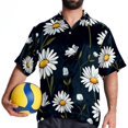 thumbnail image 4 of Daisy Men's Short Sleeve Beach Shirts, Casual Printed Button Down, Summer Unisex Spread Collar Tops, 4 of 6