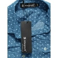 thumbnail image 6 of DARING DIVA Women's Dots Point Collar Chest Pockets Button Up Shirt M Blue, 6 of 6