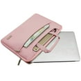 thumbnail image 2 of Mosiso Polyester Laptop Shoulder Bag for 15-15.6 Inch 2017/2016 MacBook Pro with Touch Bar A1707, MacBook Pro, Notebook, Compatible with 14 Inch Ultrabook with Back Belt for Trolly Case, Pink, 2 of 7