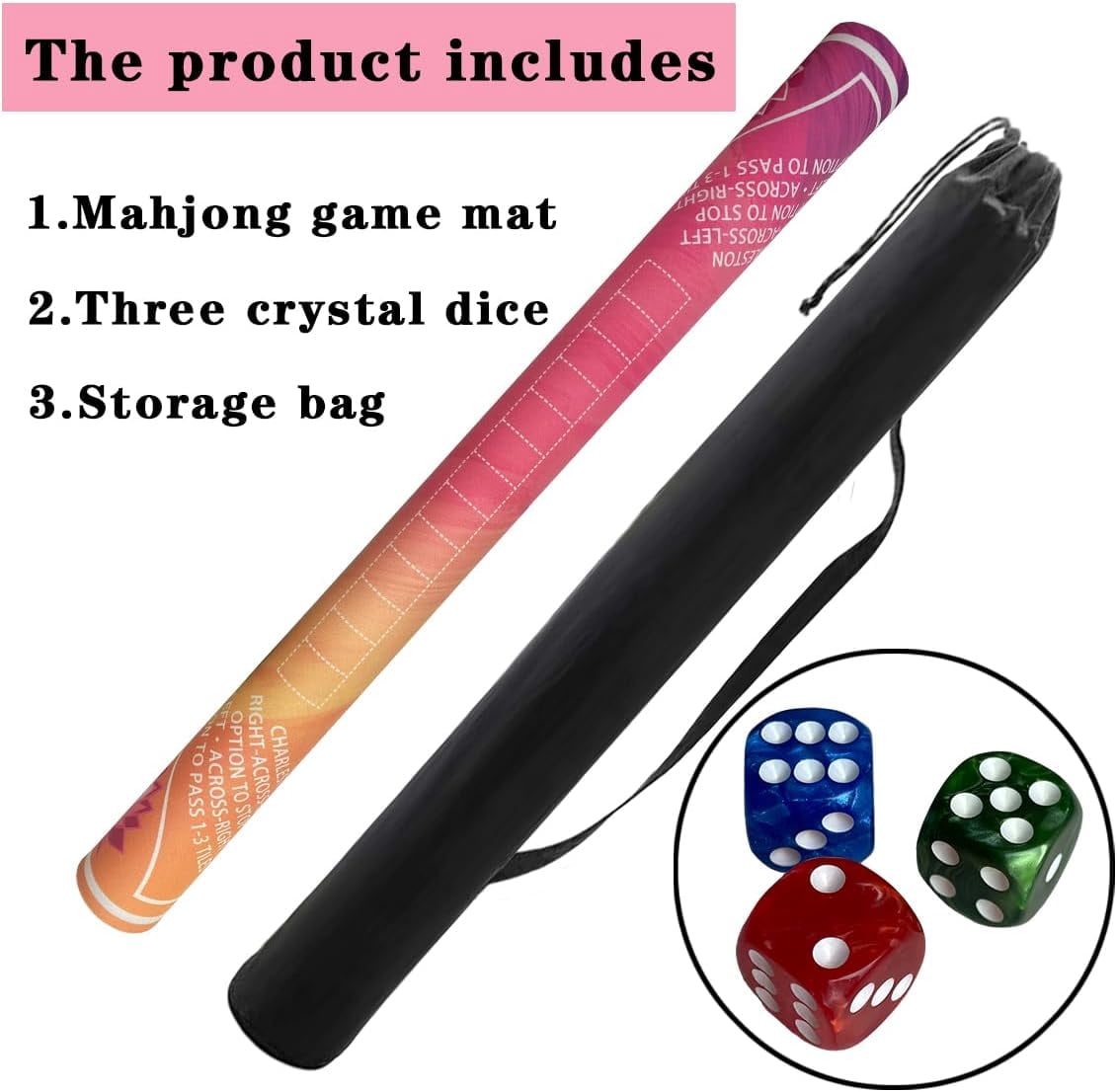 Mahjong mat for Table/31.5inch/American Mahjong Table Cloth with Rules mats withDrawstring Bag, Noise ReductionAnti-Slip Game mat for Table, forMahiona/PokerBoard Games/Card Games/Dominoes