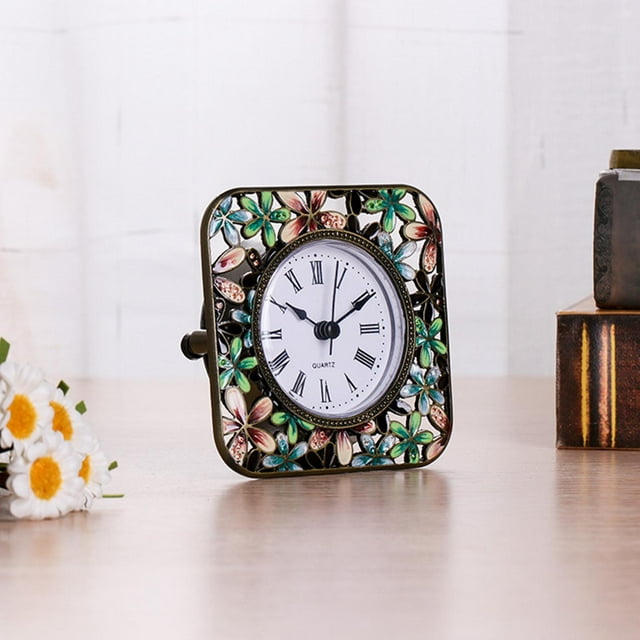 Reloj de escritorio Macarena vintage artesanal silencioso con pilas