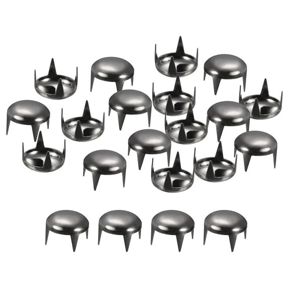 200Pack 10mm Black Round Dome Studs Metal Claw Beads Nailhead for Leather Craft Clothes Belt Bag Shoes