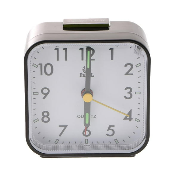 Reloj despertador analógico: posponer, , luz, perfect escritorio, de noche o viaje. Negro Zulema Despertador de viaje