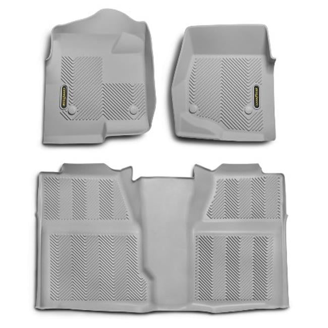 Goodyear 240015 Front Pair & Rear Over Hump Bundle Floor Liner Grey