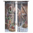 thumbnail image 3 of Christmas Sheer Curtains 96 Inches Long 2 Panels Set, Window Sheer Curtains for Living Room/Bedroom, Farmhouse Christmas Wreath Horse Winter Light Filtering Rod Pocket Curtain 52'' x 96'' x 2, 3 of 7