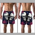 thumbnail image 3 of luoweisi Men's Beach Shorts Quick Dry Swim Trunks with Mesh Lining Couple Skulls S, 3 of 5