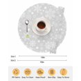 thumbnail image 6 of 13 Inch Round Placemats Set of 6, Grey Christmas Snowflakes Non Slip Heat Insulation PP Table Mats, Xmas Winter Modern Washable Place Mats for Kitchen Dining Party Table Decor, 6 of 7