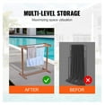 thumbnail image 3 of Pool Towel Rack 5 Bar, Freestanding PVC Outdoor Organizer - Brown T-Shape, Includes Clips & Bag, Beach, Poolside Storage for Towels & Floats, 3 of 7