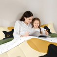thumbnail image 4 of Manfei Black Kitten Bedding Comforter Set 7pcs,Cartoon Animal Cat Queen Bedding Sets,Green Yellow Queen Sheet Sets,Super Cozy Bedroom Decor Reversible, 4 of 7