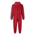 thumbnail image 6 of CaComMARK PI Clearance Men's Warm Fleece One Piece Hooded Zipper Pajamas Set, Soft Adult Onesie Hood Winter Red 8(L), 6 of 6