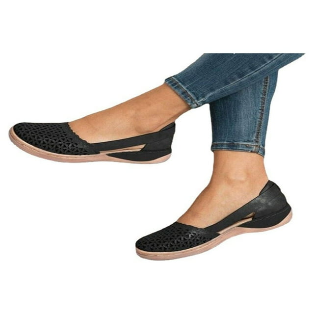 CHOK Chaussures Plates pour Femmes à Enfiler Bout Rond Respirantes Largeur Grand Mocassins Confortables Taille 9