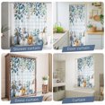 thumbnail image 5 of Blue Thanksgiving Pumpkin Waterproof Shower Curtain, 72"x72" Washable Polyester Fabric Shower Curtains for Bathroom, Fall Eucalyptus Leaves Plaid Decorative Bathtub Curtain Sets with Hooks, 5 of 9