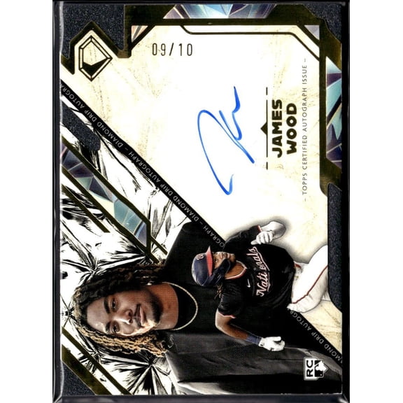 Collectible 2025 Topps Diamond Icons James Wood Drip Autograph RC Baseball Card DDA-JW 09/10 Nationals Washington Nationals MLB Autographed Baseball Trading Card