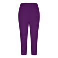 thumbnail image 5 of Capri Leggings for Women: Knee Length, 2025 Summer Cropped Pants, Purple S-3XL, 5 of 6