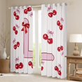 thumbnail image 2 of Feelyou Princess Monogrammed L Blackout Curtains Set of 2 (52x84 Each), Fashion Ribbon Cherry Window Curtains, Teens Kids Girls Women Curtains and Drapes, Window Curtains Home Decor, 2 of 6