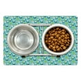 thumbnail image 1 of Christmas Pet Mat for Food and Water, Graphics Santas and Snowmen with Stars and Spruce Trees, Non-Slip Rubber Mat for Dogs and Cats, 18" X 12", by Ambesonne, 1 of 2