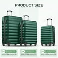 thumbnail image 2 of Gowill 3 Piece Luggage Sets 20"/24"/28" Lightweight Hardshell ABS Checked Suitcases with Spinner Wheels, Green, 2 of 8
