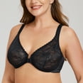 thumbnail image 4 of MELENECA Women's Plus Size Front Closure No Padding Full Coverage Lace Underwire Bra Black 40E, 4 of 6