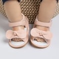 thumbnail image 3 of Meckior Baby Girls Sandals Rubber Sole Infant Summer Bow-Knot Shoes for First Walker 0-18 Months, 3 of 7