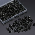 thumbnail image 3 of 200PCS Black Plastic Push Pins, Thumb Tacks for Wall hangings, Standard Clear Push Pins Steel Point and Transparent Plastic Head for Bulletin Board Cork Board, Fabric Marking, Paper Craft, Document, 3 of 5