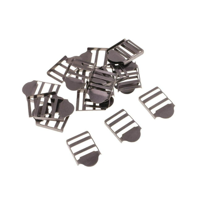 20 Pcs Boucles d'Échelle de Ceinture en Métal pour Bagages Ajusteur de Sangle Ajusteur Noir