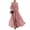 Pink, variant on Women's Off The Shoulder Maxi Dress, Sexy Pleated Chiffon Evening Gown with High Slit, Elegant Puff Sleeve Formal Party Dress