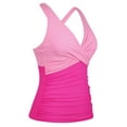 thumbnail image 6 of Firpearl Plus Size Push Up Tankini Tops for Women Large Bust Sexy Slimming Bathing Suit Underwire Swimsuit Top Hot Pink Gradient US18, 6 of 7