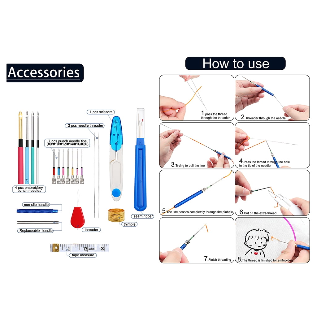 Assorted Punch , DIY Embroidery Threads Craft Knitting Cloth Accessory Set 3