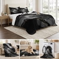 thumbnail image 6 of King Quilt Set 96''x106'', Blake Gray Marble Lightweight Summer Bedspread Coverlet Set with 2 Pillow Shams, Modern Abstract Art Marble Crack Breathable All Season Quilt Bedding for Bedroom/Guest Room, 6 of 9