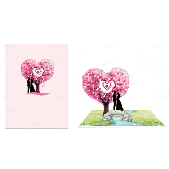 WaaHome Cat Love Pop Up Card – 3D Valentine Card with Cute Kittens