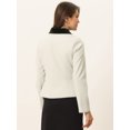 thumbnail image 4 of Elegante chaquetón de invierno con cuello vuelto y bolsillos en contraste para mujer Blanco Crema S, 4 of 6