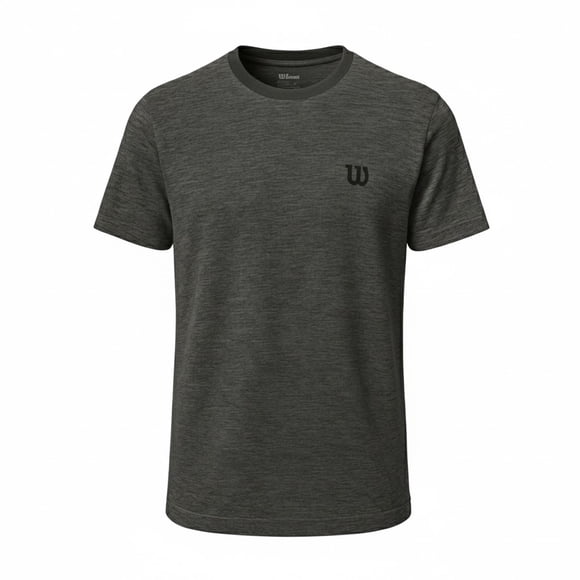 Playera Deportiva Wilson para Hombre Melange Sport Manga Corta Color Negro Talla G