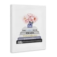 thumbnail image 2 of Stupell Industries Eclectic Grey Fashion Bookstack with Pink Flowers in Blue and White Vase Canvas Art, 16 x 20, by Amanda Greenwood, 2 of 7