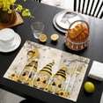 thumbnail image 3 of Yellow Bees Gnomes Placemats Set of 4, Spring Floral Branches Pastoral Placemats for Dining Table, Place Mats for Kitchen Tabletop, Waterproof Wipeable Dining Table Mats Set, 3 of 9