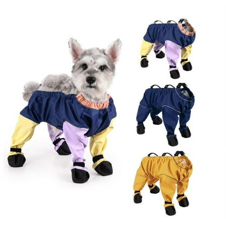 Dog Suspender Boots  Waterproof Dog Rain Boots Paw Protector for Small Medium Dogs Dog Winter Snow Pants  Anti-Slip Boots Belly Protector  Dog Suspender Shoes Leggings for Walk (Mixed Colors L)