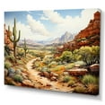 thumbnail image 2 of Designart "Oasis Impasto Mexico Cactus wall art II" Landscapes Wall Art Print, 2 of 5