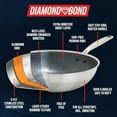 thumbnail image 5 of Hybrid Nonstick Stainl Steel 12 Wok with Lid PFAS-Free Ceramic Diamond Bond Stir-Fry Pan Induction Ready Dishwasher Oven Safe Metal Utensil Safe Stay-Cool Handle Sier, 5 of 8