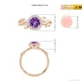 thumbnail image 5 of ANGARA Natural Vintage Inspired Amethyst Flower and Vine Ring in 14K Rose Gold for Women (Size-6mm) | February Birthstone, Birthday, Anniversary, Jewelry Gift for Women | Natural Amethyst Ring, 5 of 9