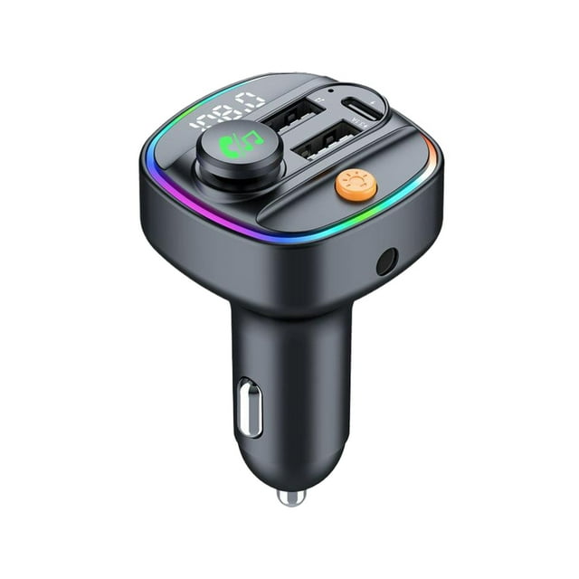 Ruiboury Improved Charging Efficiency Car Charger FM Transmitter Hands-free 360 ° Surround Sound MP3 Player C4