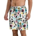 thumbnail image 2 of Kdxio Dinosaur Pattern Mens Casual Shorts - Drawstring Summer Beach Sports Shorts for Men, 2 of 9