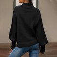 thumbnail image 5 of Pullover Sweaters for Women Oversized Crewneck Cable Knit Sweaters Fall Fashion Black XL, 5 of 6