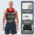 thumbnail image 3 of Owntop Adult Life Jacket Swim Vest,Flotation Buoyancy Aid Safety Jacket with Adjustable Buckle for Swimming Surfing Boating Kayaking,Red Gray, 3 of 8