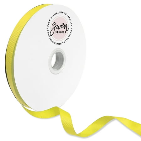 UPC: 0810056349813 | Yellow Grosgrain Ribbon for Crafts and Bows  5/8  x 100 Yards by Gwen Studios