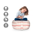 thumbnail image 2 of Rain Storage Toy Bag Chair, Pink and White Horizontal Crooked Stripes and Grape Inspired Drops, Stuffed Animal Organizer Washable Bag, Large Size, Pink White and Amber, by Ambesonne, 2 of 3