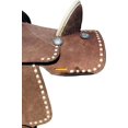thumbnail image 3 of Resistance Youth Rough Out Hard Seat Western Barrel Saddle With White Buck Stitch-10 12 13 Inch, 3 of 5